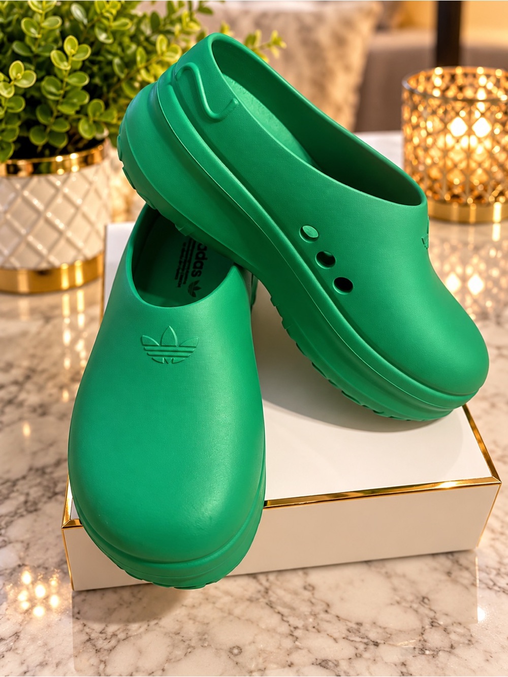adidas Kids Green Cushioned Clog Sandals